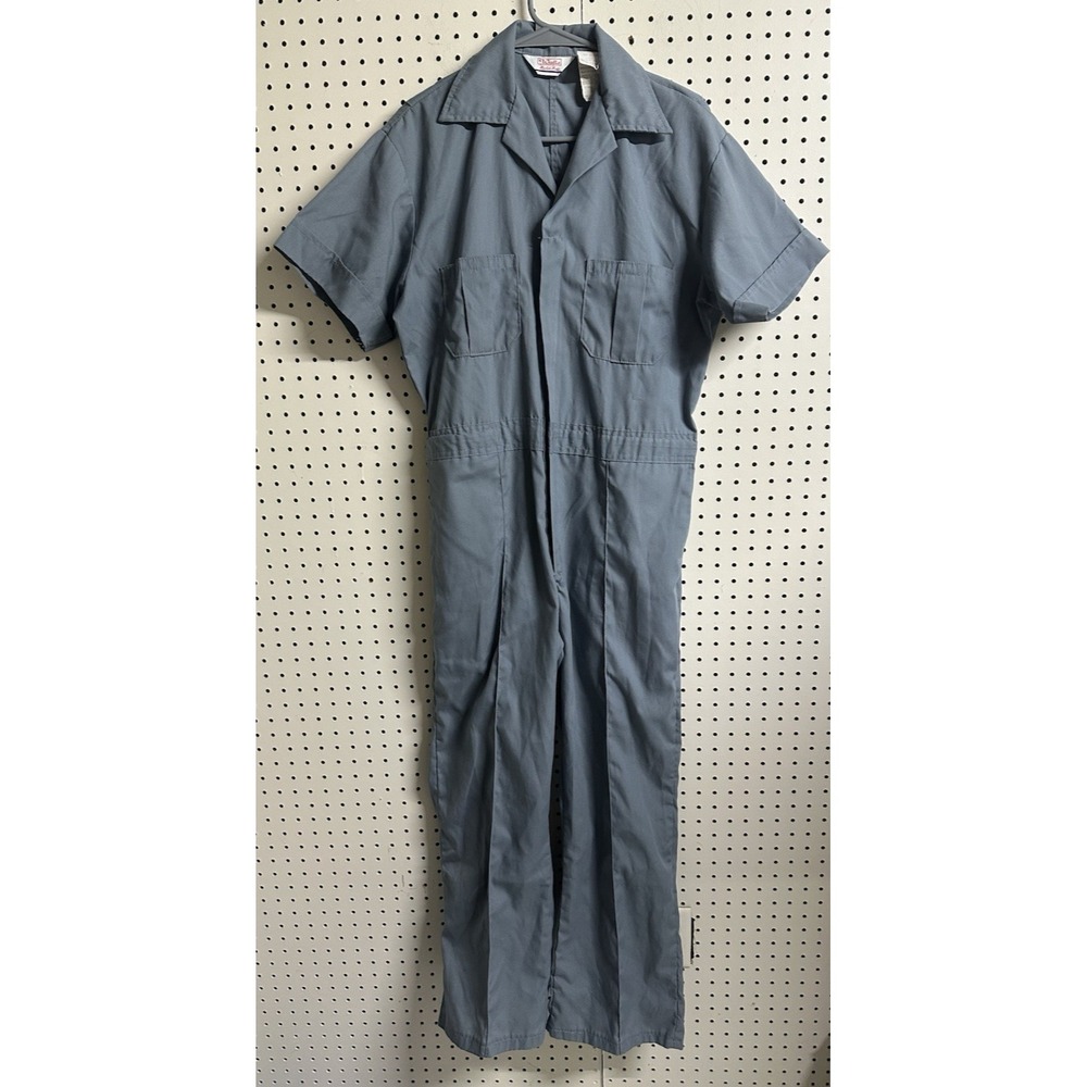 VTG Walls Master Made Coveralls 40 Short Gray USA Mechanic Workwear Jumpsuit